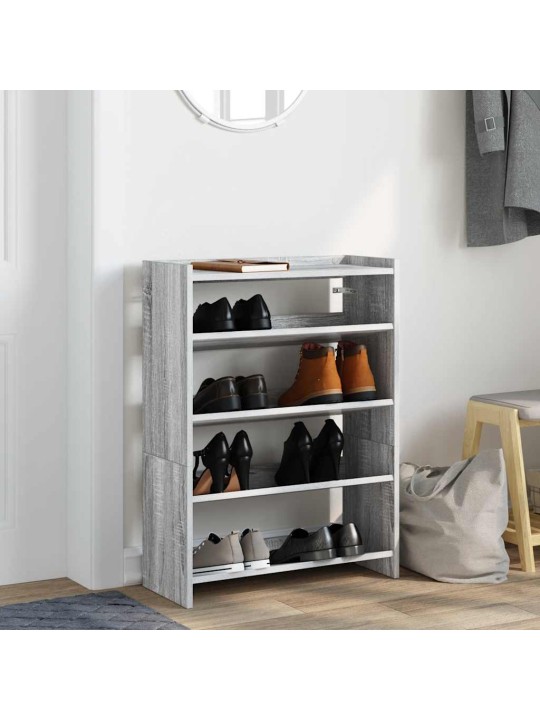 Kenkäteline harmaa sonoma 60x25x81 cm tekninen puu