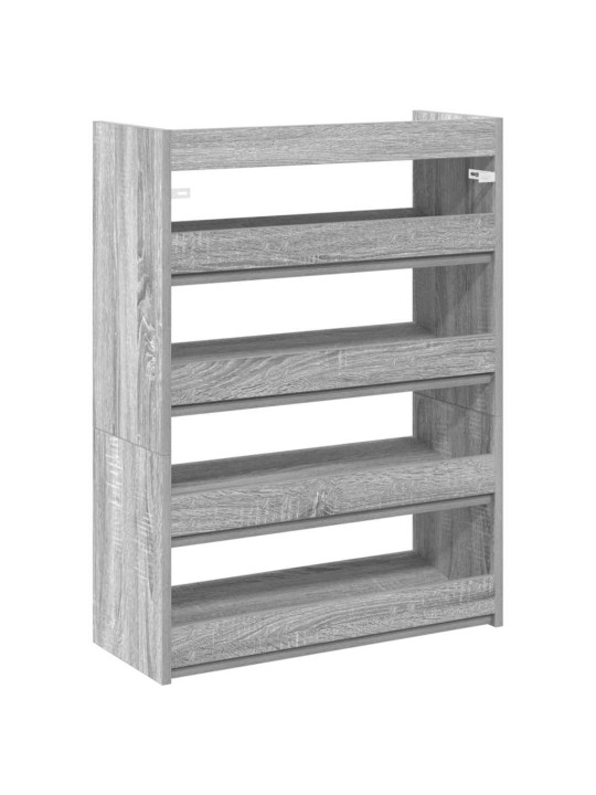 Kenkäteline harmaa sonoma 60x25x81 cm tekninen puu