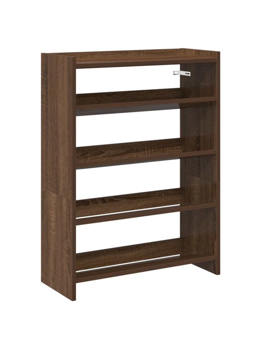 Kenkäteline ruskea tammi 60x25x81 cm tekninen puu