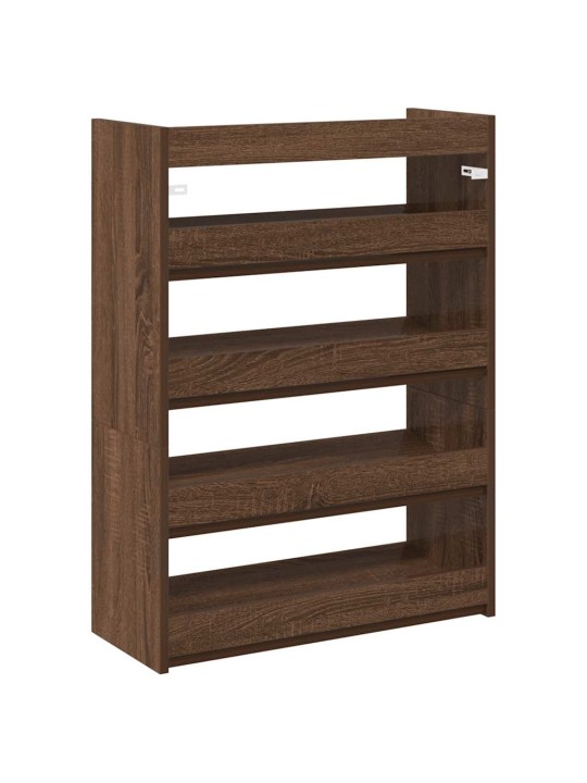 Kenkäteline ruskea tammi 60x25x81 cm tekninen puu