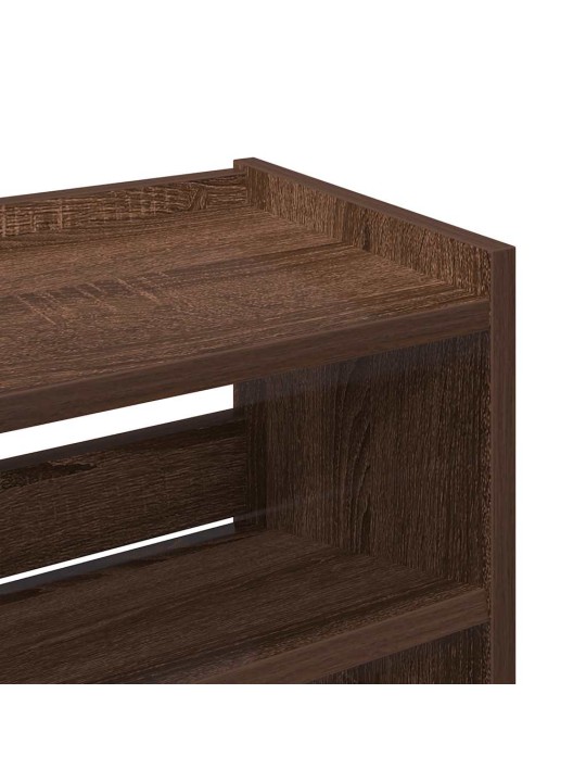 Kenkäteline ruskea tammi 60x25x81 cm tekninen puu