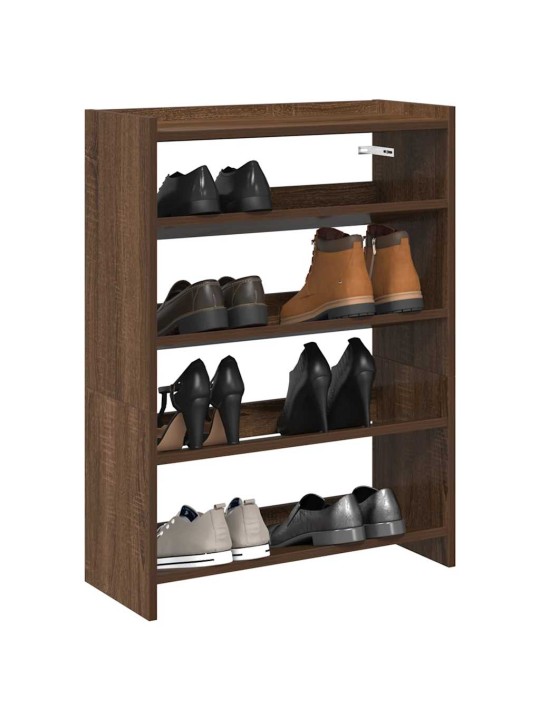 Kenkäteline ruskea tammi 60x25x81 cm tekninen puu