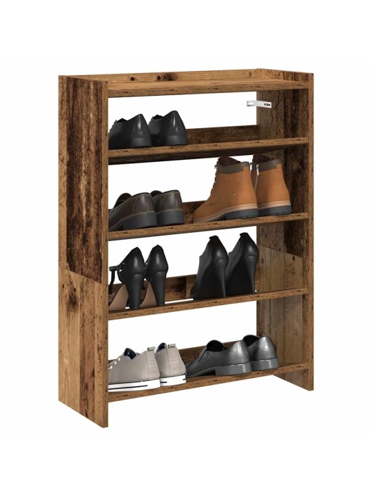 Kenkäteline vanhaa puuta 60x25x81 cm lastulevy