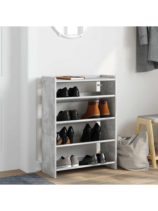 Kenkäteline betoninharmaa 60x25x62 cm tekninen puu