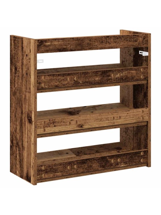 Kenkäteline vanhaa puuta 60x25x62 cm lastulevy