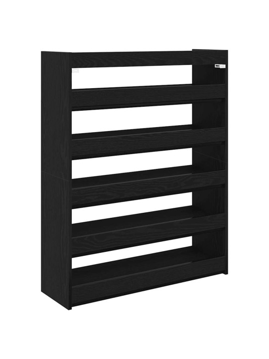 Kenkäteline musta 80x25x100 cm tekninen puu