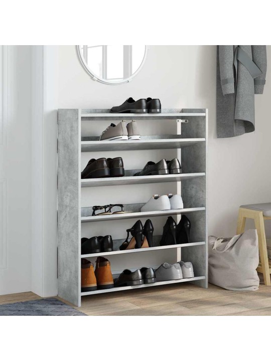 Kenkäteline betoninharmaa 80x25x100 cm tekninen puu