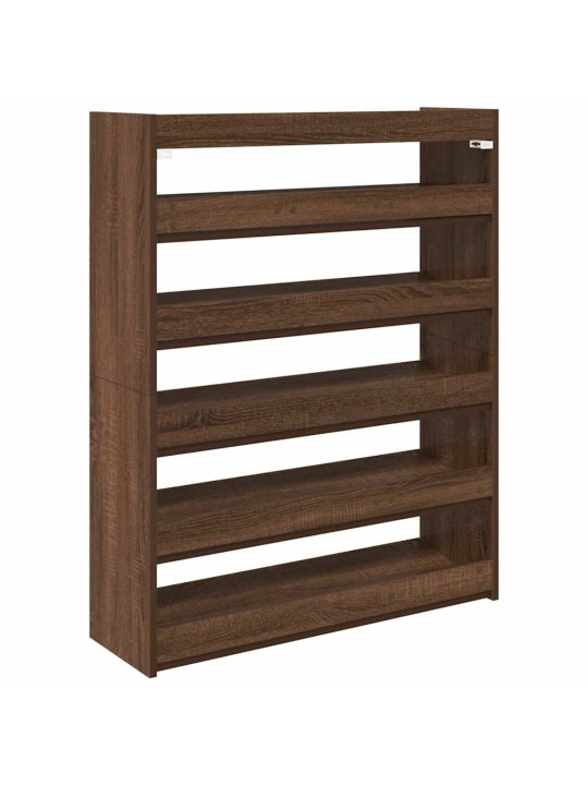 Kenkäteline ruskea tammi 80x25x100 cm tekninen puu