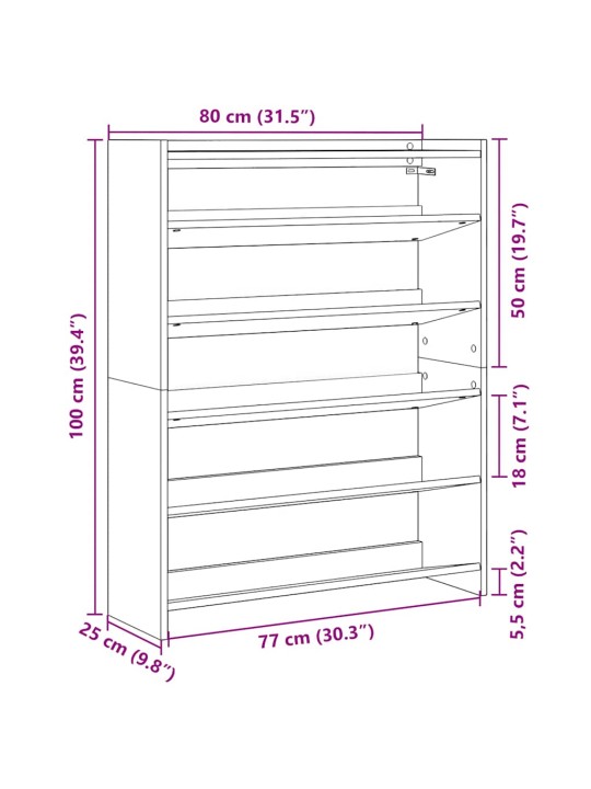 Kenkäteline käsityöläinen tammi 80x25x100 cm tekninen puu