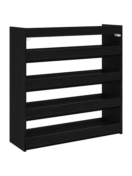 Kenkäteline musta 80x25x81 cm tekninen puu