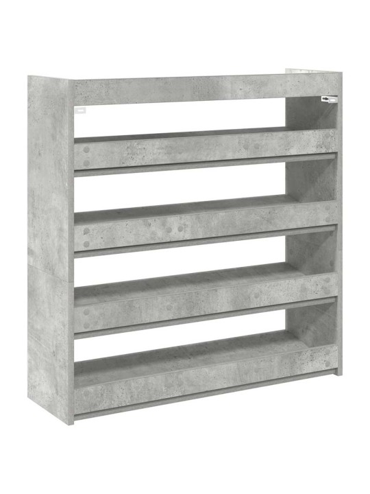 Kenkäteline betoninharmaa 80x25x81 cm tekninen puu