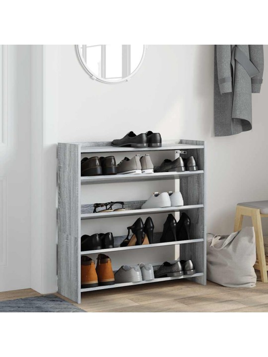 Kenkäteline harmaa sonoma 80x25x81 cm tekninen puu