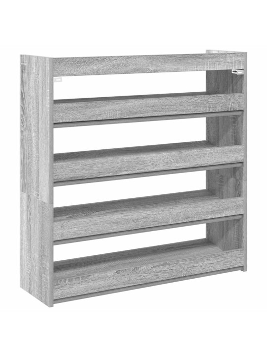 Kenkäteline harmaa sonoma 80x25x81 cm tekninen puu