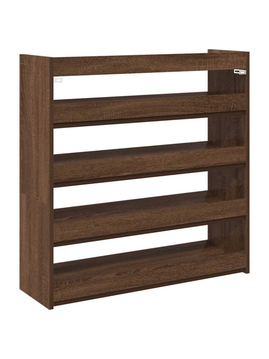 Kenkäteline ruskea tammi 80x25x81 cm tekninen puu