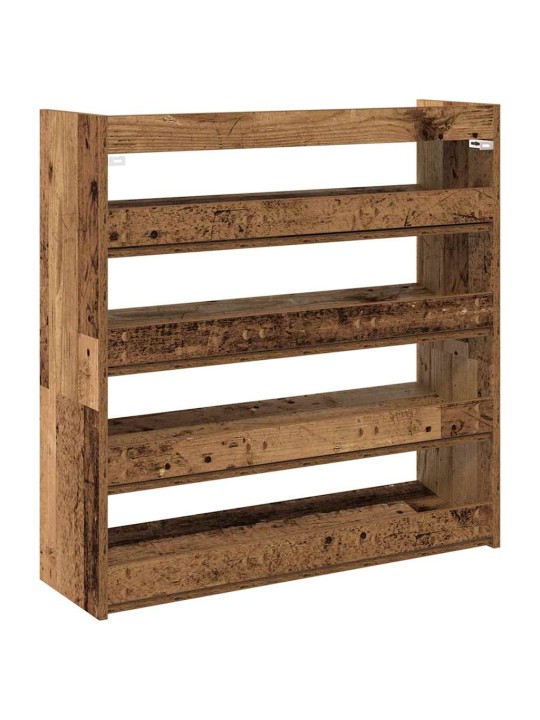 Kenkäteline vanhaa puuta 80x25x81 cm lastulevy