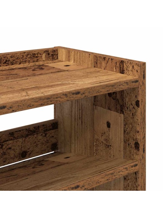 Kenkäteline vanhaa puuta 80x25x81 cm lastulevy