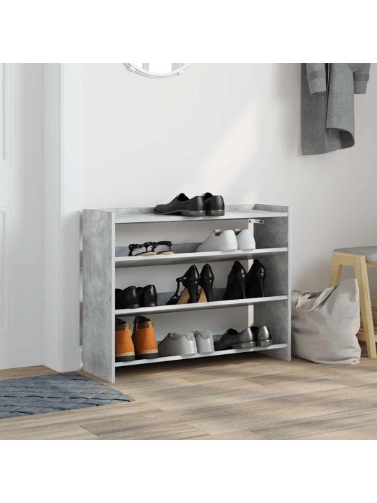 Kenkäteline betoninharmaa 80x25x62 cm tekninen puu