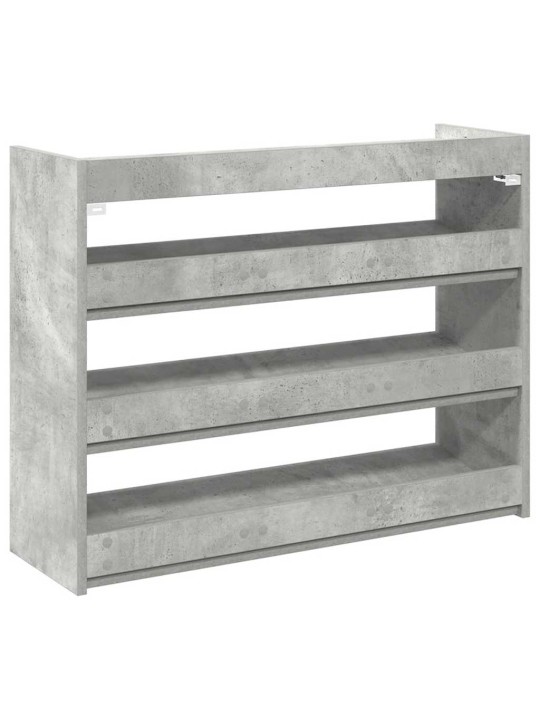 Kenkäteline betoninharmaa 80x25x62 cm tekninen puu