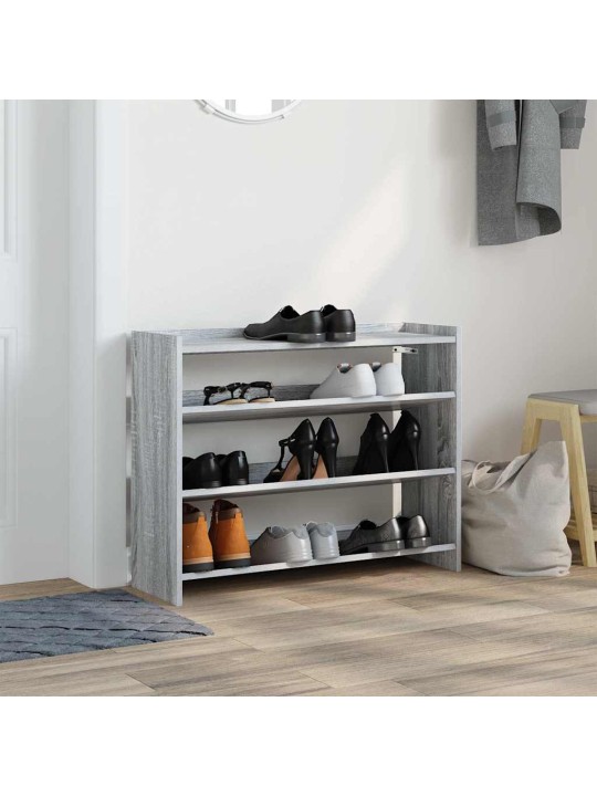 Kenkäteline harmaa sonoma 80x25x62 cm tekninen puu