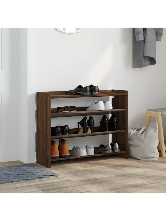 Kenkäteline ruskea tammi 80x25x62 cm tekninen puu