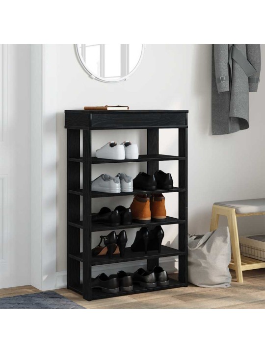 Kenkäteline musta 60x30x98 cm tekninen puu