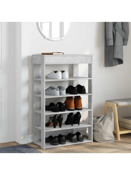Kenkäteline betoninharmaa 60x30x98 cm tekninen puu
