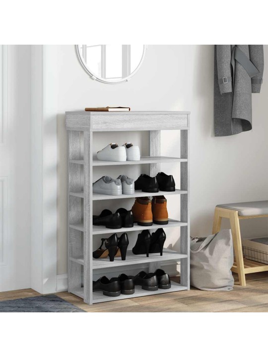 Kenkäteline harmaa sonoma 60x30x98 cm tekninen puu