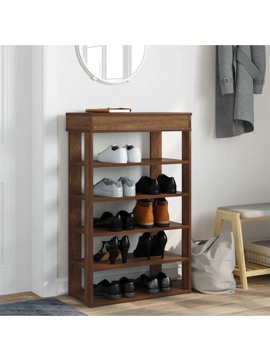 Kenkäteline ruskea tammi 60x30x98 cm tekninen puu