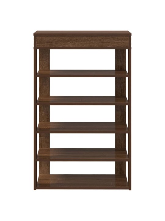 Kenkäteline ruskea tammi 60x30x98 cm tekninen puu