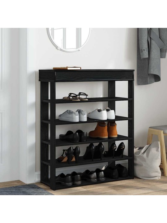Kenkäteline musta 80x30x98 cm tekninen puu