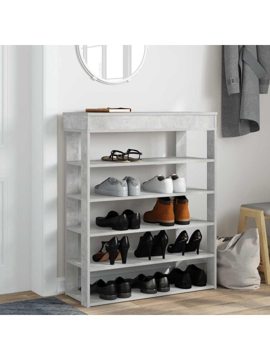 Kenkäteline betoninharmaa 80x30x98 cm tekninen puu