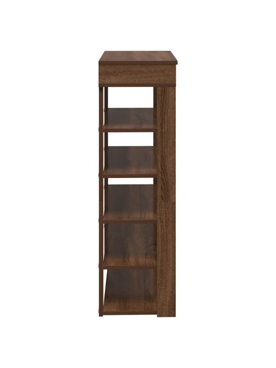 Kenkäteline ruskea tammi 80x30x98 cm tekninen puu