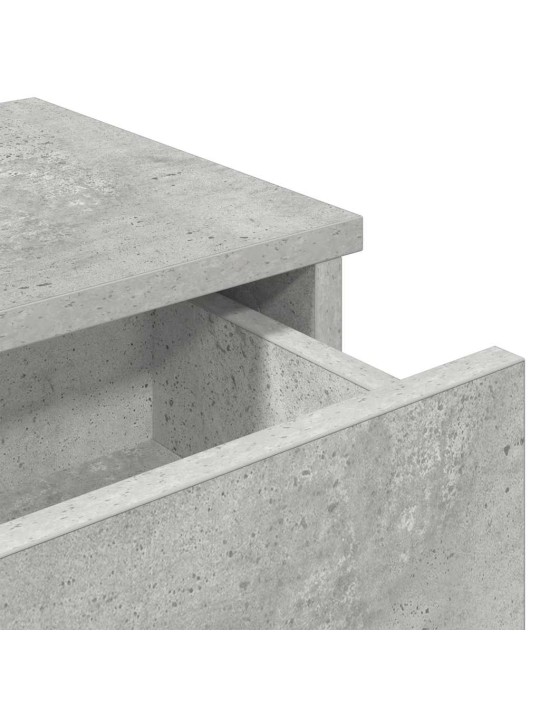 Seinähylly laatikoilla betoninharmaa 60x28x15 cm tekninen puu