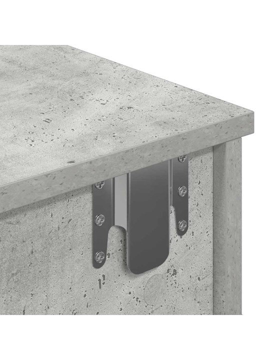 Seinähylly laatikoilla betoninharmaa 60x28x15 cm tekninen puu