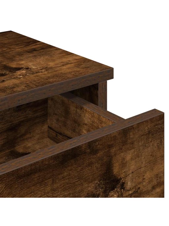 Seinähylly laatikoilla savutammi 60x28x15 cm tekninen puu