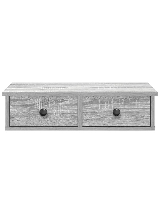 Seinähylly laatikoilla harmaa sonoma 60x28x15 cm tekninen puu