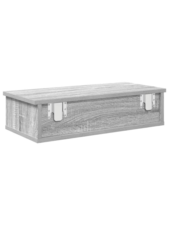 Seinähylly laatikoilla harmaa sonoma 60x28x15 cm tekninen puu