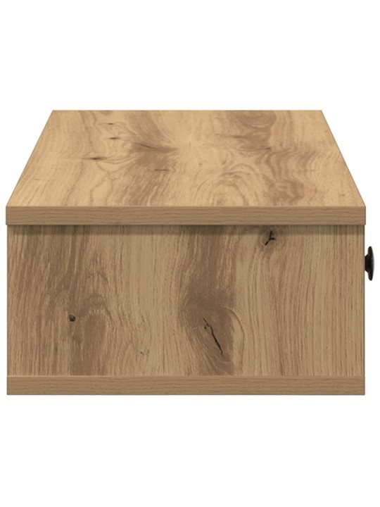Seinähylly laatikoilla artesaani tammi 60x28x15 cm tekninen puu