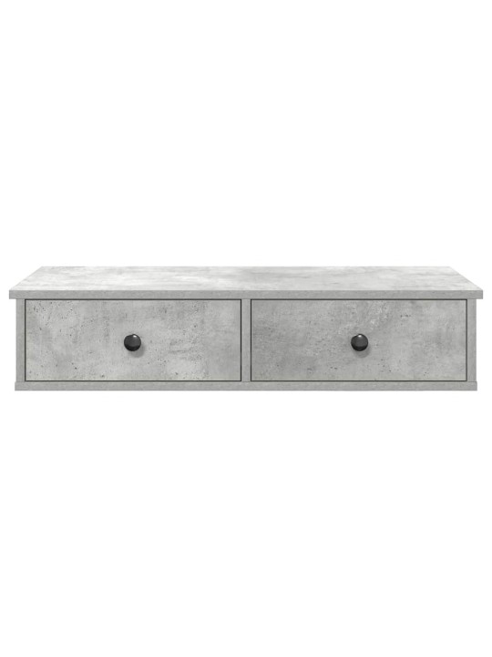 Seinähylly laatikoilla betoninharmaa 80x34x17 cm tekninen puu