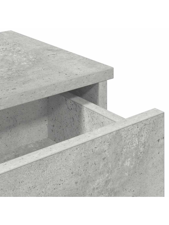 Seinähylly laatikoilla betoninharmaa 80x34x17 cm tekninen puu