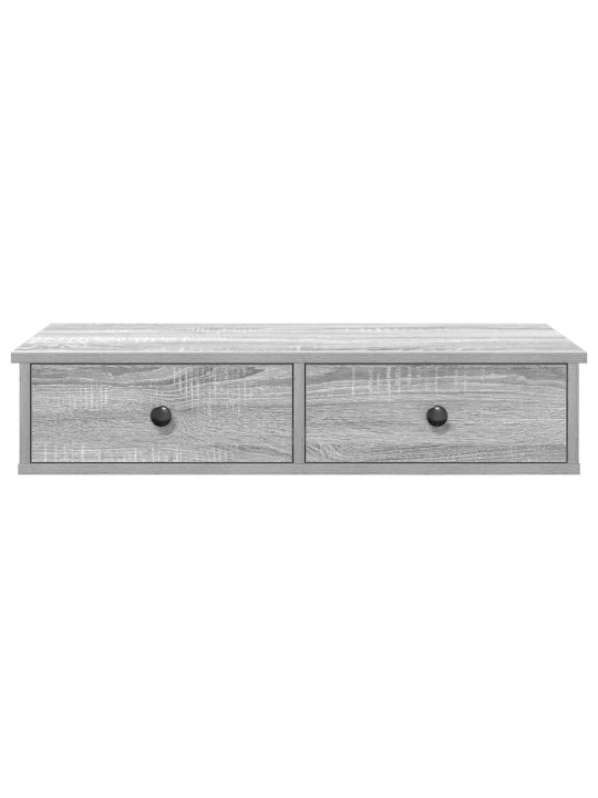Seinähylly laatikoilla harmaa sonoma 80x34x17 cm tekninen puu