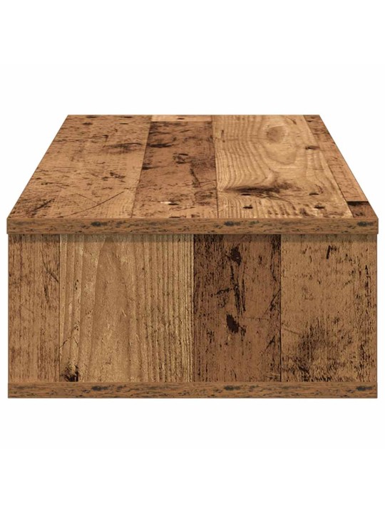 Seinähylly laatikoilla vanha puu 80x34x17 cm tekninen puu