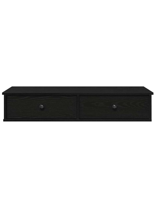 Seinähylly laatikoilla musta 100x37,5x19 cm tekninen puu