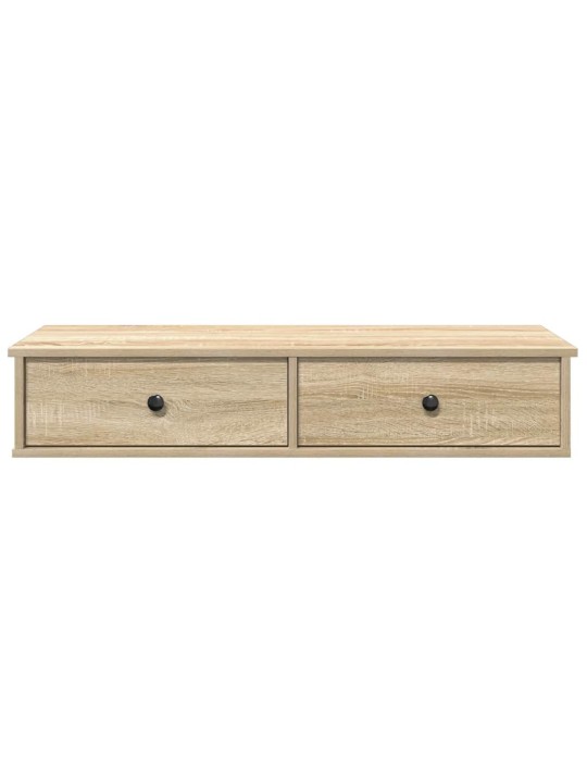Seinähylly laatikoilla sonoma-tammi 100x37,5x19 cm tekninen puu
