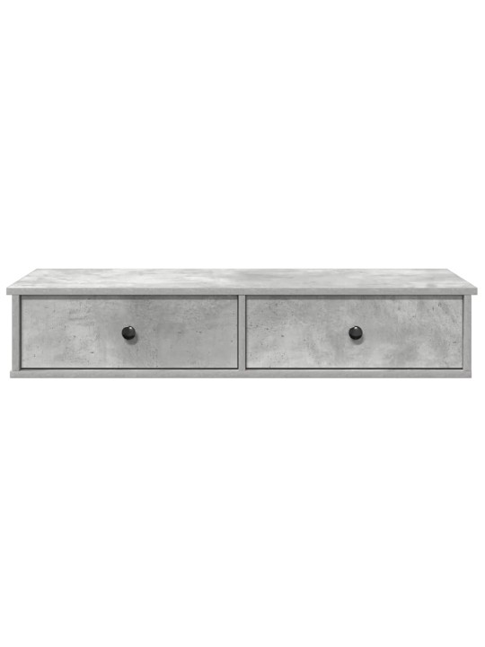 Seinähylly laatikoilla betoninharmaa 100x37,5x19cm tekninen puu