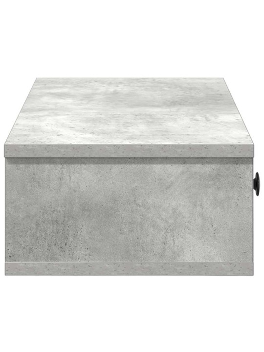 Seinähylly laatikoilla betoninharmaa 100x37,5x19cm tekninen puu