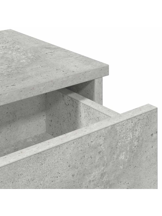 Seinähylly laatikoilla betoninharmaa 100x37,5x19cm tekninen puu