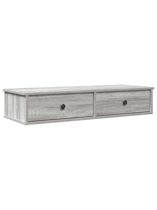 Seinähylly laatikoilla harmaa sonoma 100x37,5x19cm tekninen puu