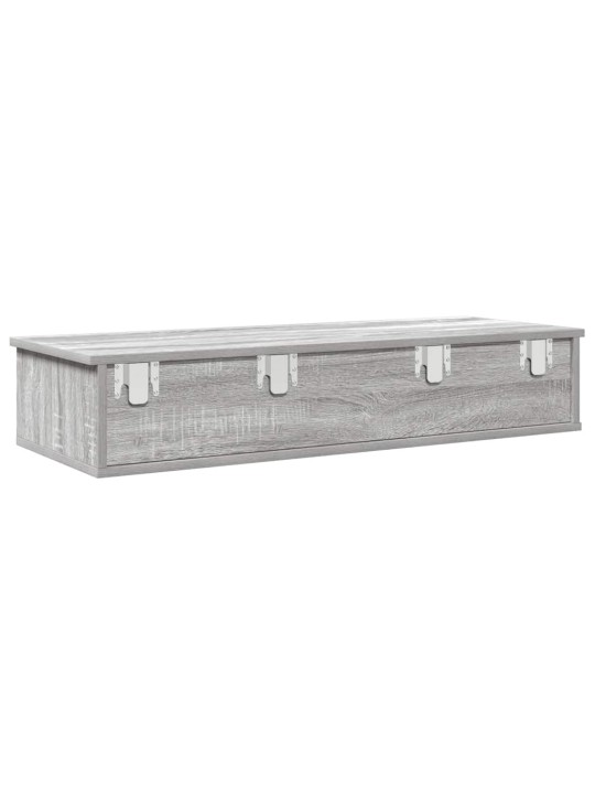 Seinähylly laatikoilla harmaa sonoma 100x37,5x19cm tekninen puu