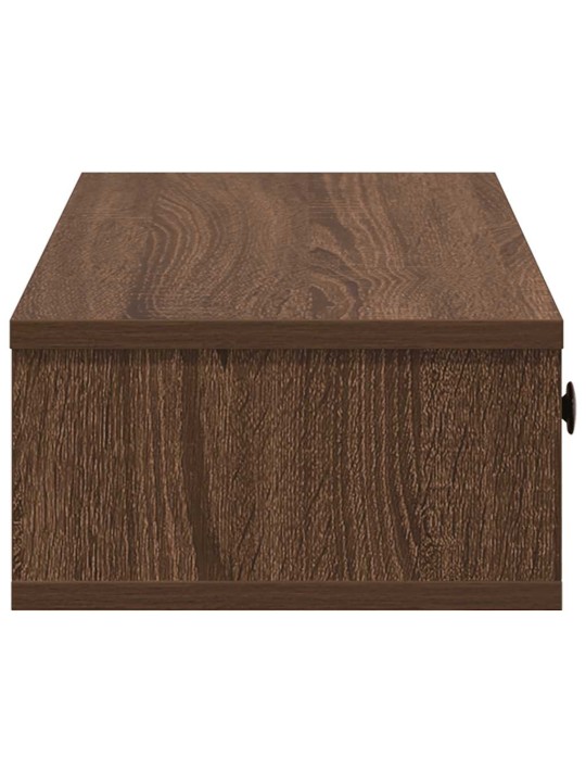 Seinähylly laatikoilla ruskea tammi 100x37,5x19 cm tekninen puu